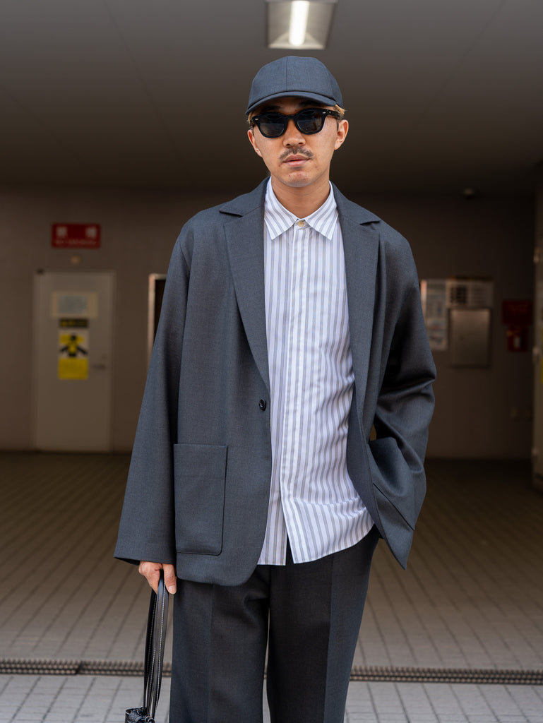 [Expected to arrive in mid-September] IRENISA / RELAXED SHOULDER JACKET-SMOKE GRAY-