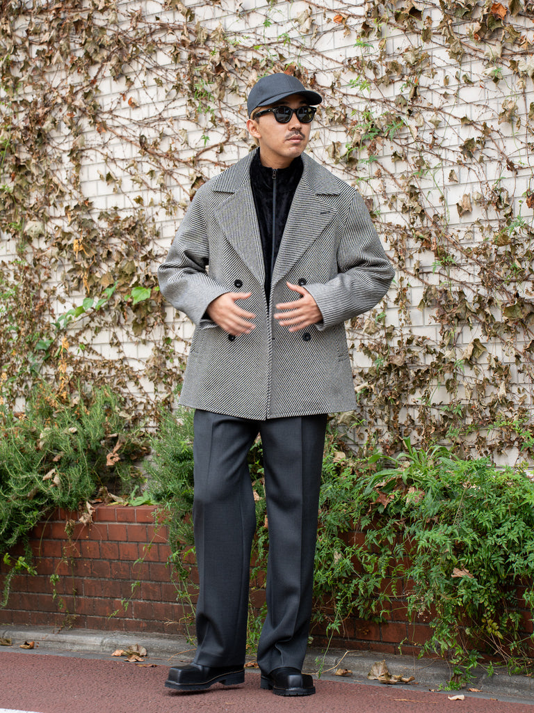 [Scheduled to arrive in mid-September] IRENISA / ONE TUCK STRAIGHT TROUSERS -SMOKE GRAY-