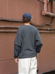 refomed /  FRESH MAN LAYERED TEE “CHECK” -CHARCOAL-