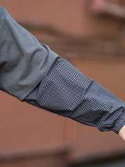 refomed /  FRESH MAN LAYERED TEE “CHECK” -CHARCOAL-