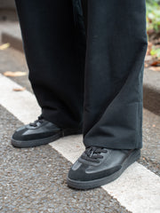 [Scheduled to arrive in September] THONAI / FINE MOLESKIN / WIDE PLEAT TROUSER-BLACK-