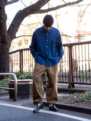 refomed (リフォメッド)/  WRIST PATCH WIDE SHIRT"CHAMBRAY" -NAVY-