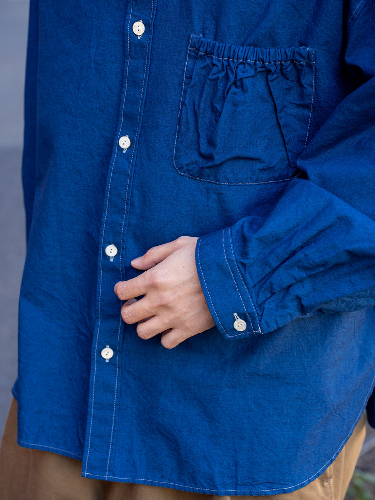refomed (リフォメッド)/  WRIST PATCH WIDE SHIRT"CHAMBRAY" -NAVY-