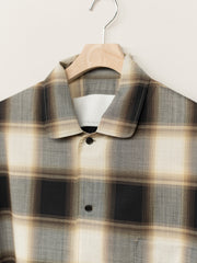nonnotte / Calm Oversized Open Collar Shirt -W/N Ombre Check-