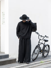 【再入荷】nonnotte (aIbn別注) /  YAK Knit Pants Extra Wide -YAKBlack × Black-