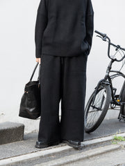【再入荷】nonnotte (aIbn別注) /  YAK Knit Pants Extra Wide -YAKBlack × Black-