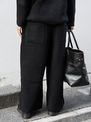 【再入荷】nonnotte (aIbn別注) /  YAK Knit Pants Extra Wide -YAKBlack × Black-