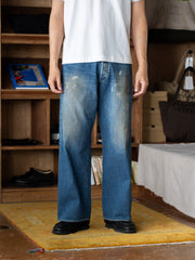 【8/1(土)12時発売】ULTERIOR / AGING WASHED SELVEDGE DENIM 5P PANTS - FADED BLUE-