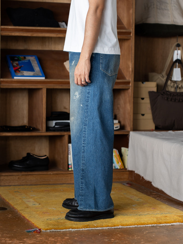 【8/1(土)12時発売】ULTERIOR / AGING WASHED SELVEDGE DENIM 5P PANTS - FADED BLUE-