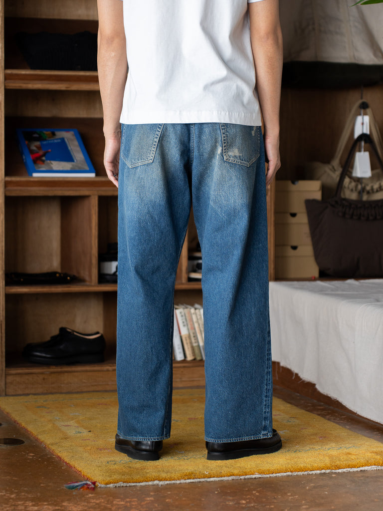 【8/1(土)12時発売】ULTERIOR / AGING WASHED SELVEDGE DENIM 5P PANTS - FADED BLUE-