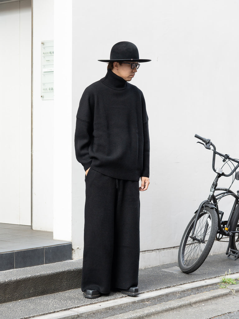 【再入荷】nonnotte (aIbn別注) /  YAK Knit Pants Extra Wide -YAKBlack × Black-