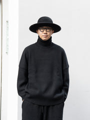 nonnotte / 三角龜領套頭衫-YAKNatural × 白色-