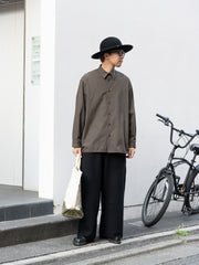 nonnotte / Clear Heavy Broadcloth Oversized Shirt -Turkish Coffee-
