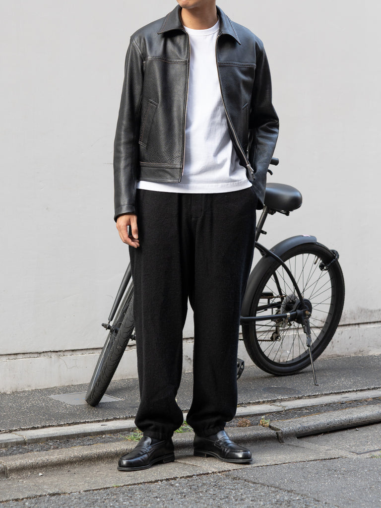 nonnotte / 針織褲超寬 -YAKNatural × TopGray-