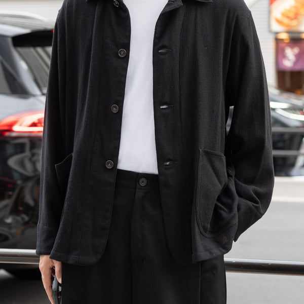 25aw ULTERIOR ウールシルクメッシュ カバーオール 黒 25AW】ULTERIOR