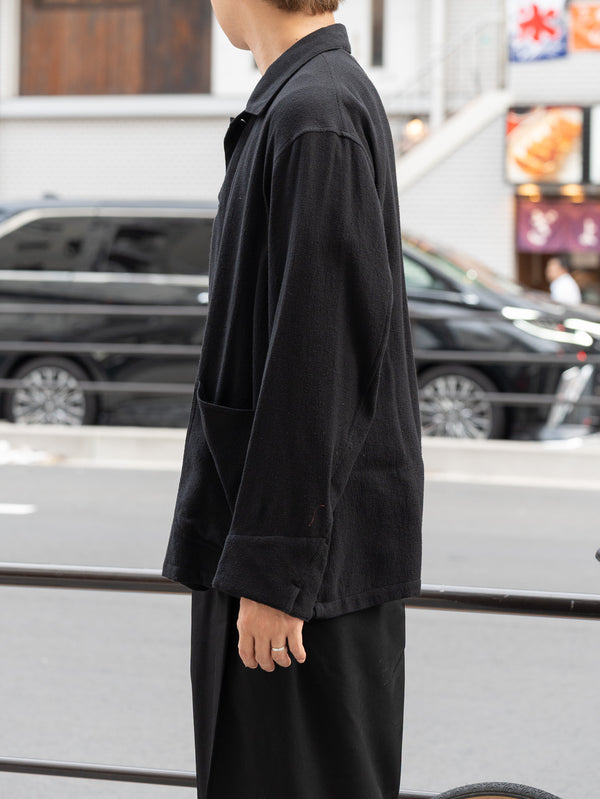 ULTERIOR / WOOL SILK MESH SH-COVERALL -BLACK-