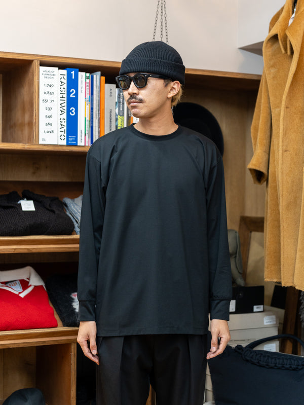 tangenet / High density jersey L/S T-shirts-Black-