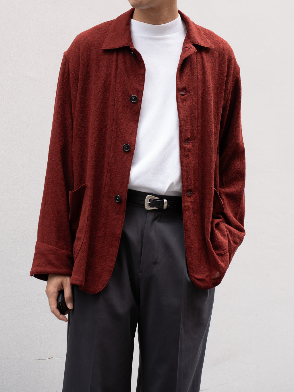 ULTERIOR / WOOL SILK MESH SH-COVERALL -REDWOOD- aIbn公式通販