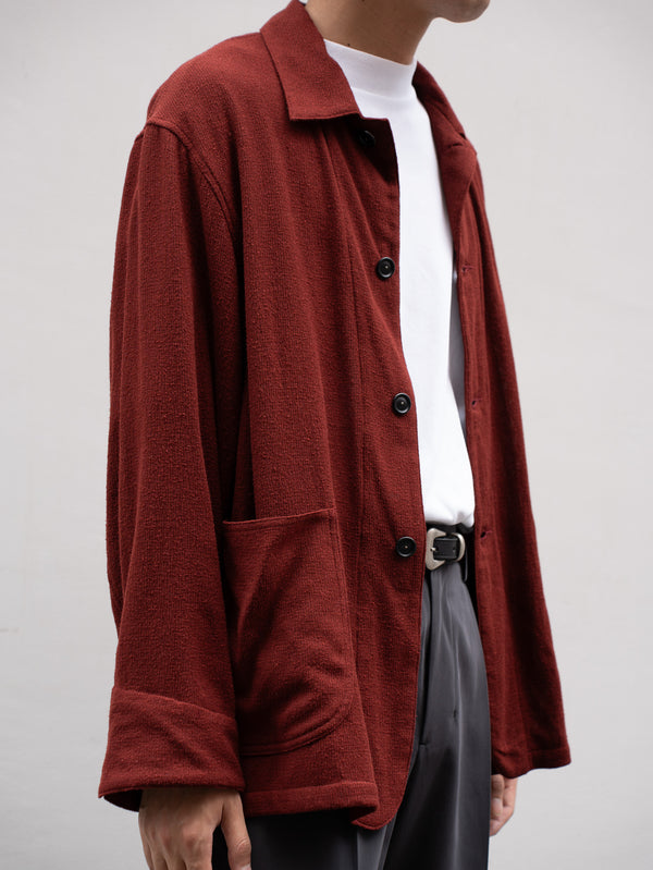 ULTERIOR / WOOL SILK MESH SH-COVERALL -REDWOOD-