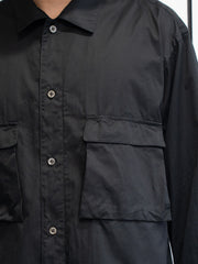TOHNAI / FINE COTTON TWILL WORK SHIRT -BLACK-