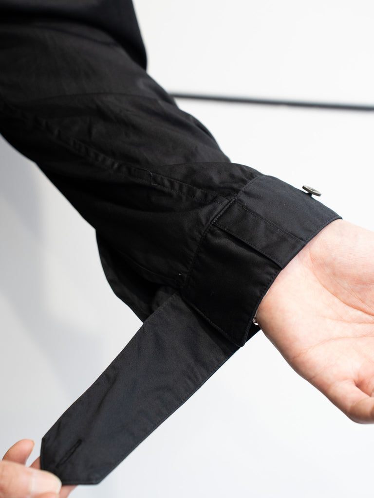TOHNAI / FINE COTTON TWILL WORK SHIRT -BLACK-