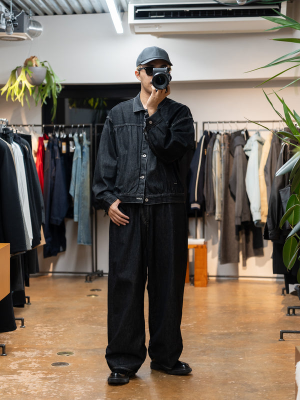 refomed / FRESH MAN DENIM WIDE PANTS “OW”-BLACK-