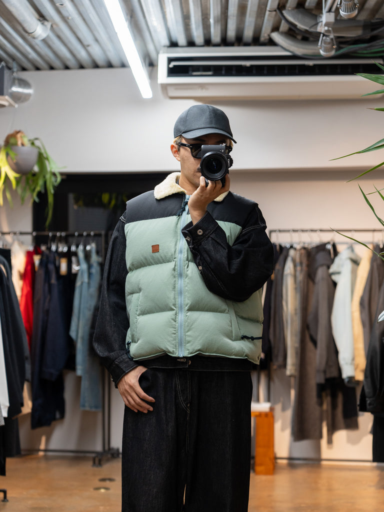 [Scheduled to arrive in September] refomed / SLEEPING DOWN VEST-BLUEGRAY-