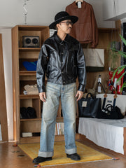 【8/9(日)発売】SUGARHILL / SHRINK BOMBER JACKET -BLACK SHRINK-