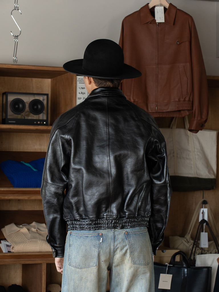 【8/9(日)発売】SUGARHILL / SHRINK BOMBER JACKET -BLACK SHRINK-