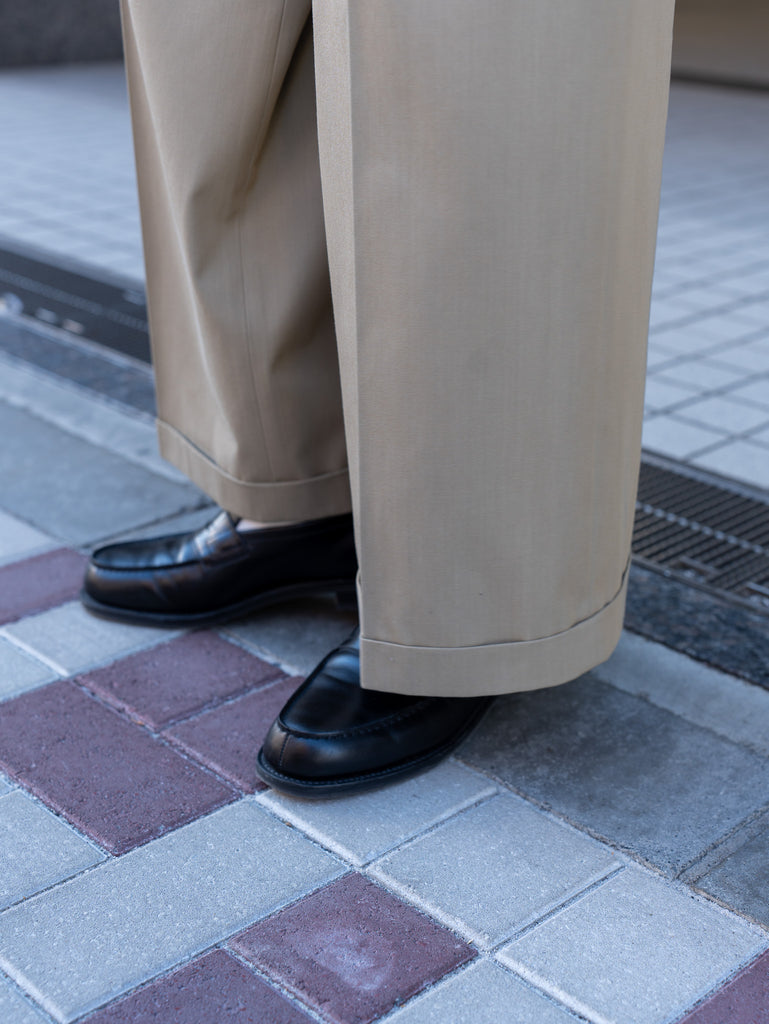 IRENISA / BELTED BUGGY TROUSERS -KHAKI-