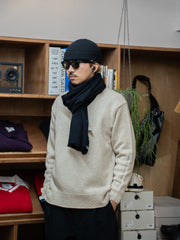 [Expected to arrive in October] THONAI / WASHED WOOL / WOOL SCARF-BLACK-