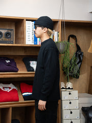 [Scheduled to arrive in October] THONAI / CHUNKY WOOL CASHMERE / CHUNKY CREW-BLACK-