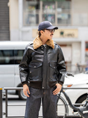 【8/9(日)発売】SUGARHILL / SHRINK LEATHER G-1 JACKET -BLACK SHRINK-