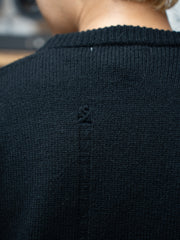 [Scheduled to arrive in October] THONAI / CHUNKY WOOL CASHMERE / CHUNKY CREW-BLACK-