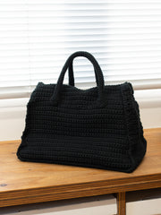 RICE NINE TEN / HAND KNITTED JANE BAG -BLACK-