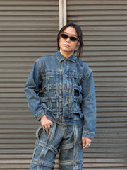 [Expected to arrive in October] SUGARHILL / CAGED DENIM JACKET-INDIGO-