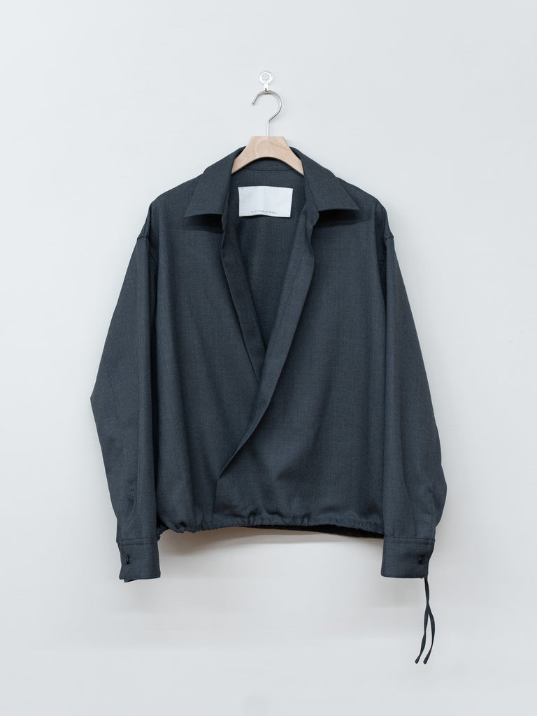 nonnotte / Draping Overlap Shirt -Charcoal Top-