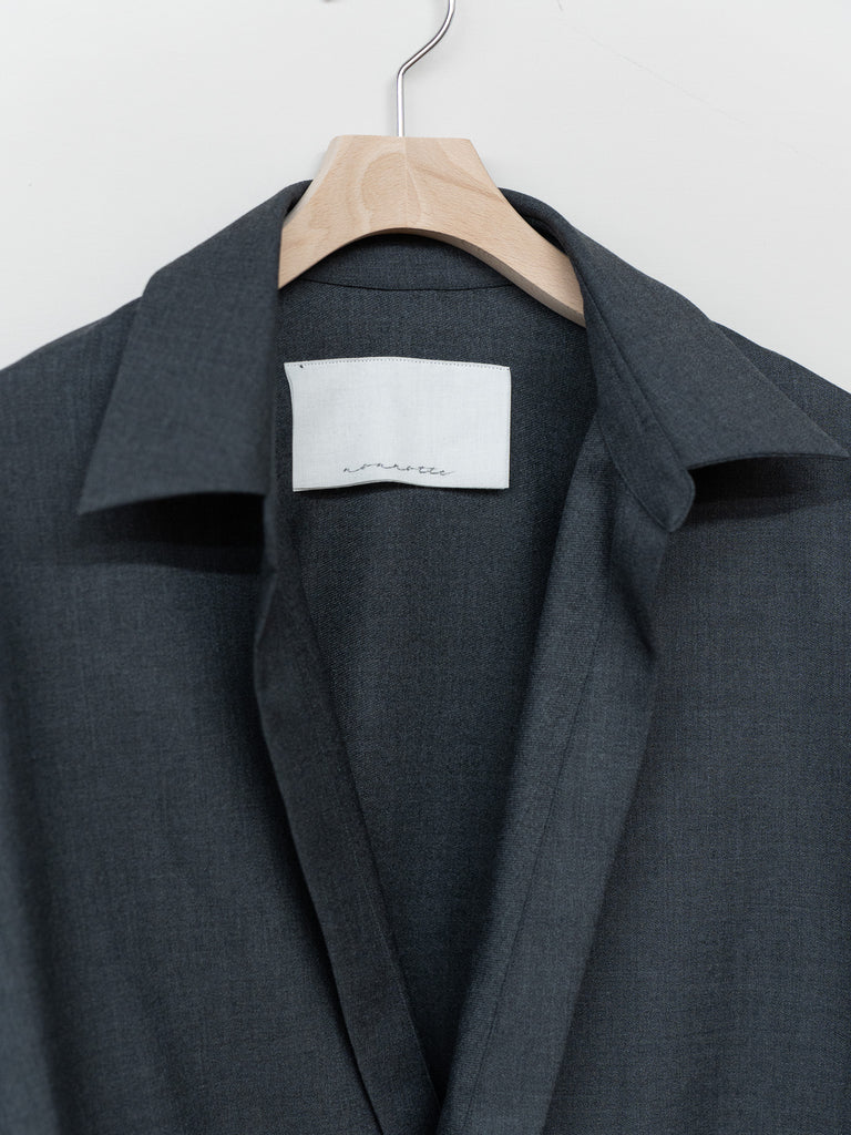 nonnotte / Draping Overlap Shirt -Charcoal Top-