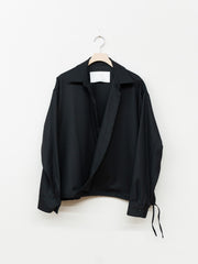 nonnotte / Draping Overlap Shirt -Deep Black-