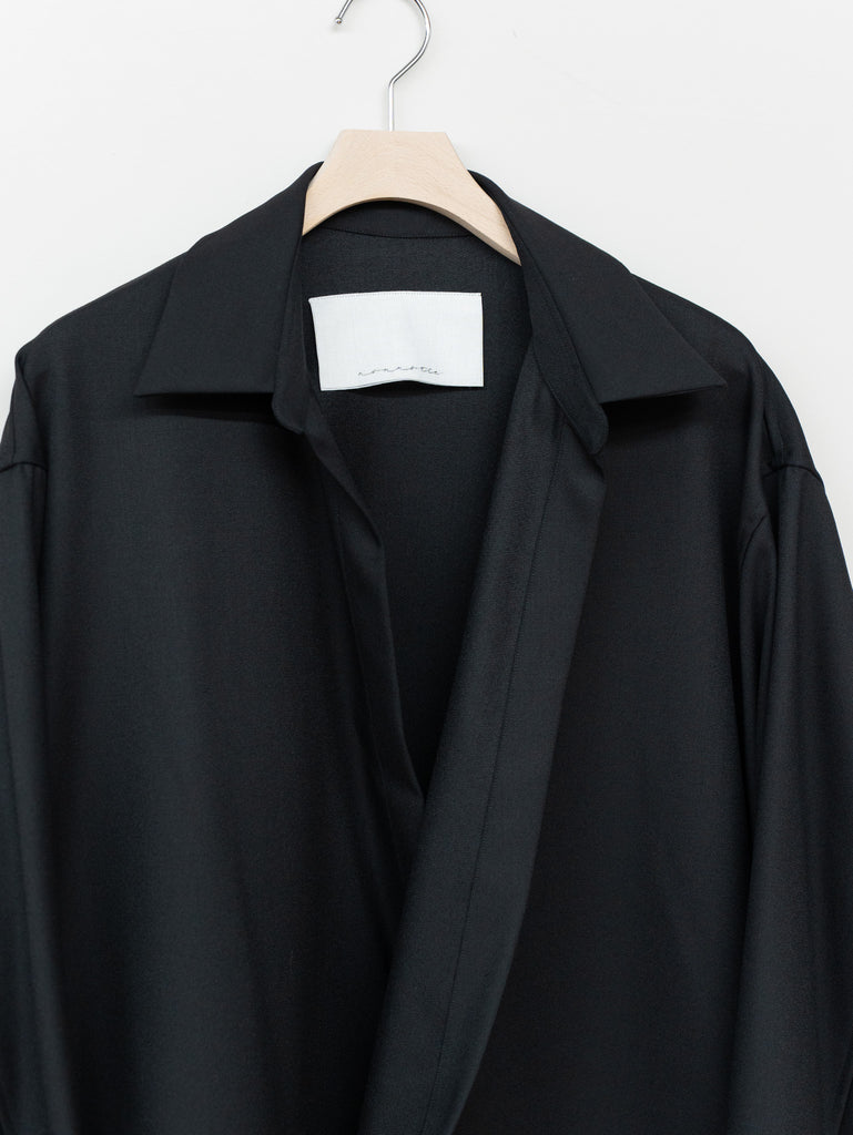 nonnotte / Draping Overlap Shirt -Deep Black-