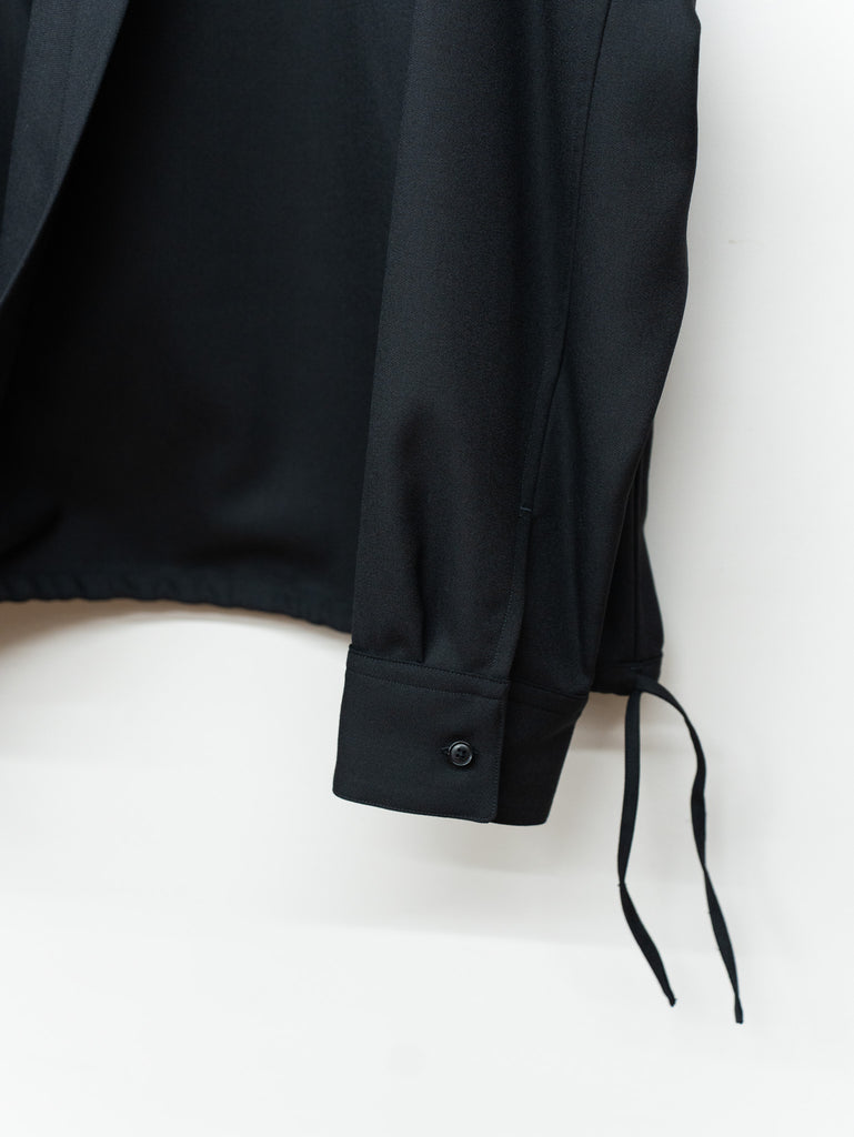 nonnotte / Draping Overlap Shirt -Deep Black-