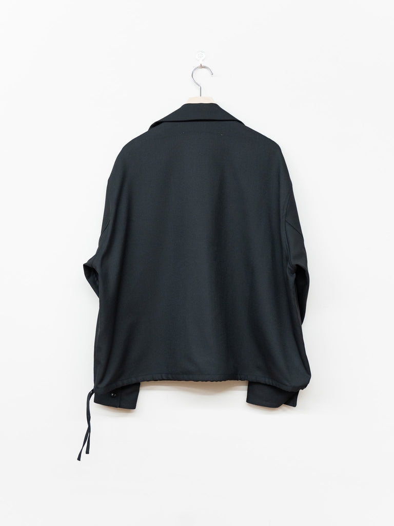 nonnotte / Draping Overlap Shirt -Deep Black-