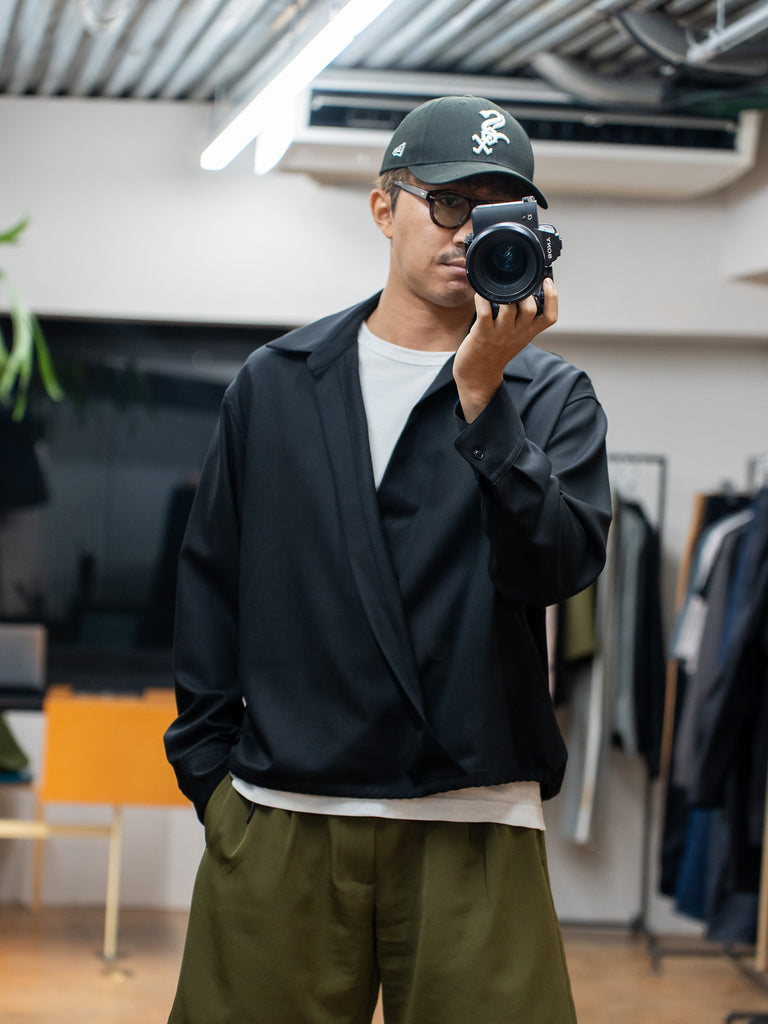 nonnotte / Draping Overlap Shirt -Deep Black-