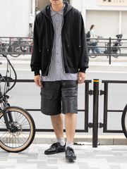 refomed / "KINCHAKU" ZIPUP HOODIE -BLACK-