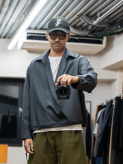 nonnotte / Draping Overlap Shirt -Charcoal Top-