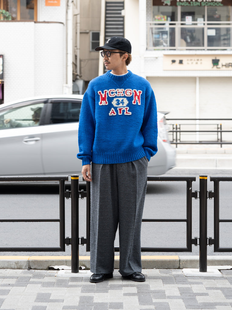 nonnotte / 針織褲超寬 -YAKNatural × TopGray-