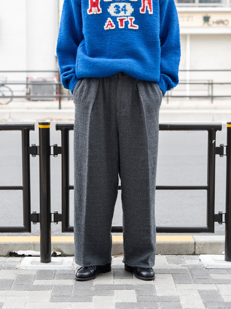 nonnotte / 針織褲超寬 -YAKNatural × TopGray-