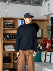 【8/29(土) 12時頃発売】ULTERIOR / SUPER FINE WOOL COTTON TURTLE-NECK TOP -BLACK-