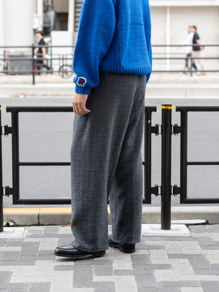 nonnotte / 針織褲超寬 -YAKNatural × TopGray-