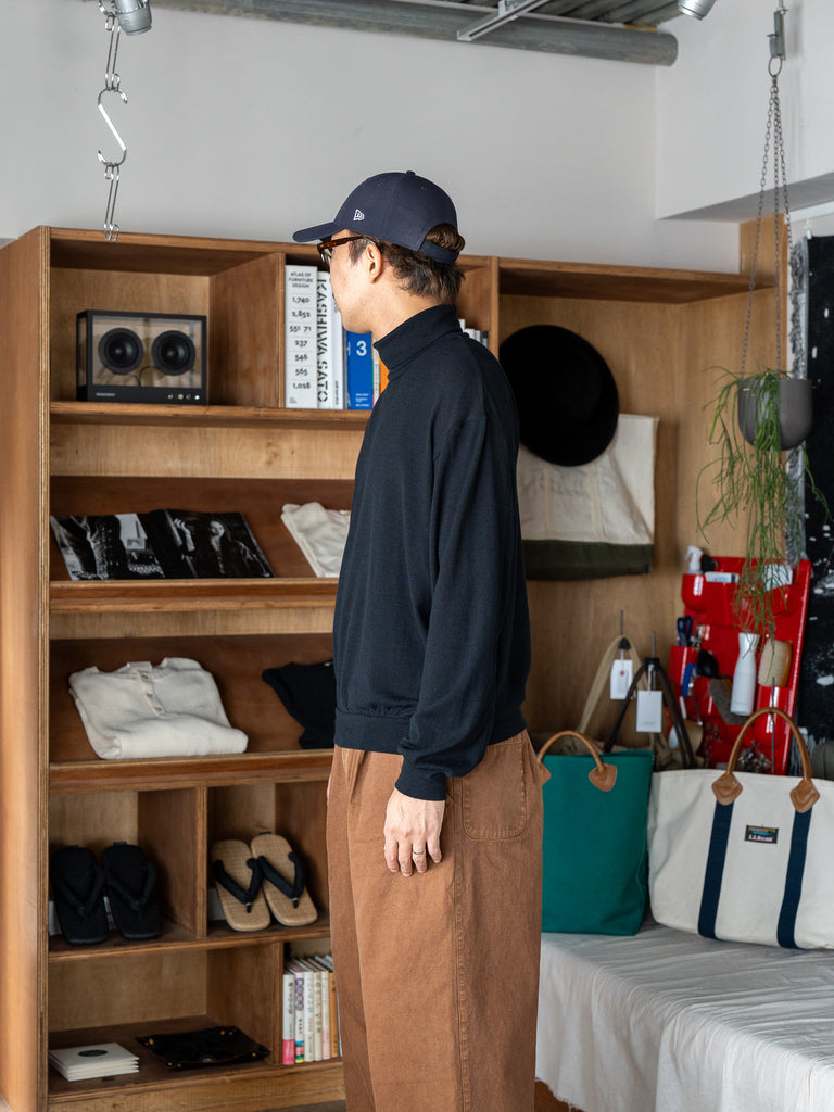 【8/29(土) 12時頃発売】ULTERIOR / SUPER FINE WOOL COTTON TURTLE-NECK TOP -BLACK-